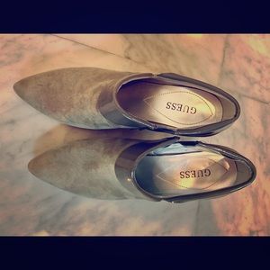 Guess grey suede and patent leather booties